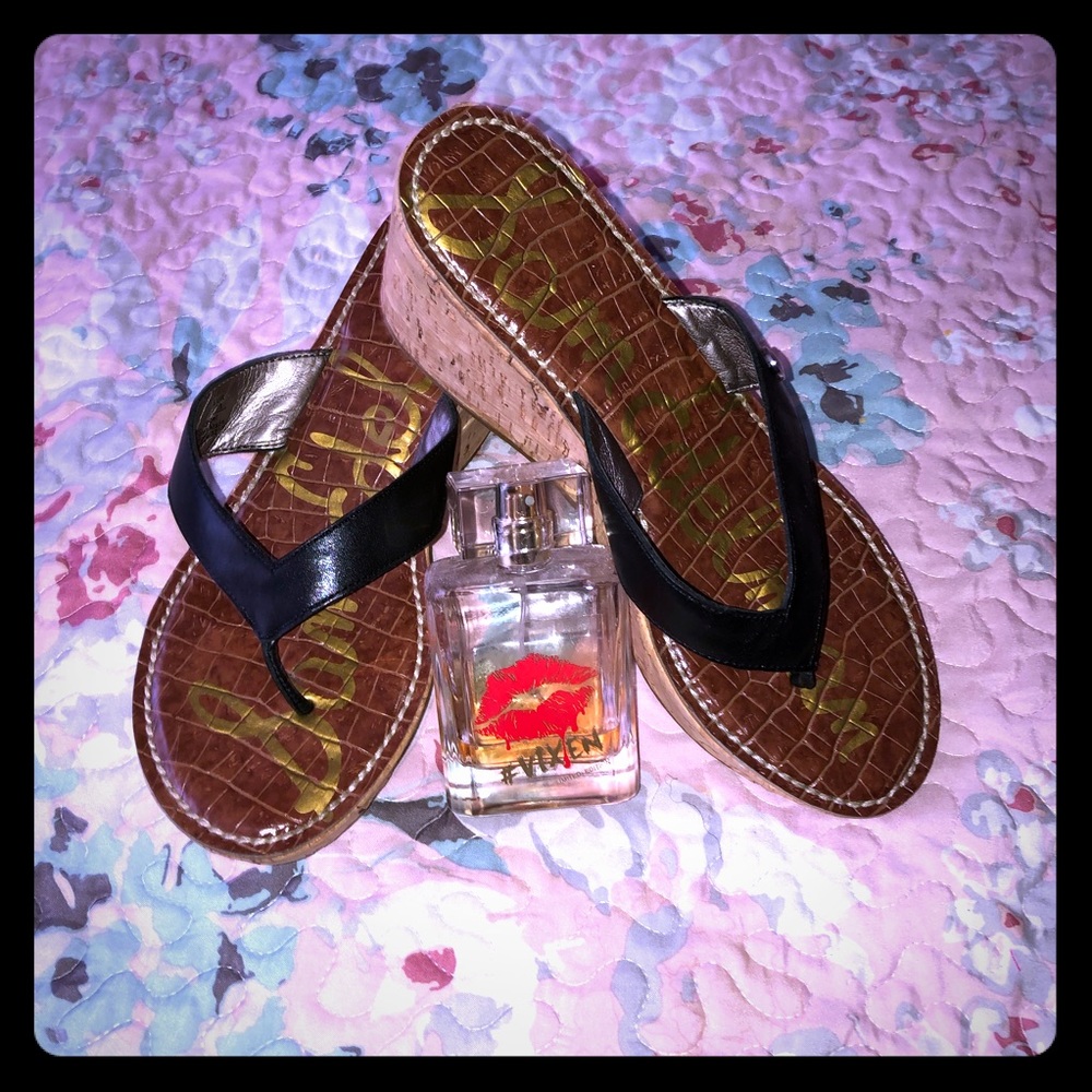 Sam Edelman thong cork wedges